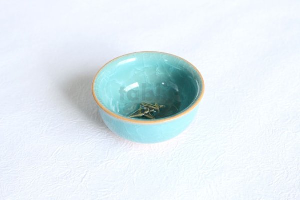 Photo7: Kiyomizu porcelain Japanese sake guinomi Junzo Okayama seiji blue craze origami bird cup