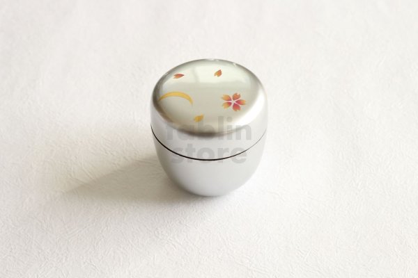 Photo2: Tea Caddy Japanese Natsume Echizen Urushi lacquer Matcha container silver moon