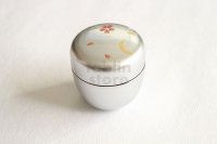 Tea Caddy Japanese Natsume Echizen Urushi lacquer Matcha container silver moon