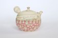 Photo4: Tokoname Japanese tea pot kyusu ceramic strainer Kenji nerikomi pink 280ml