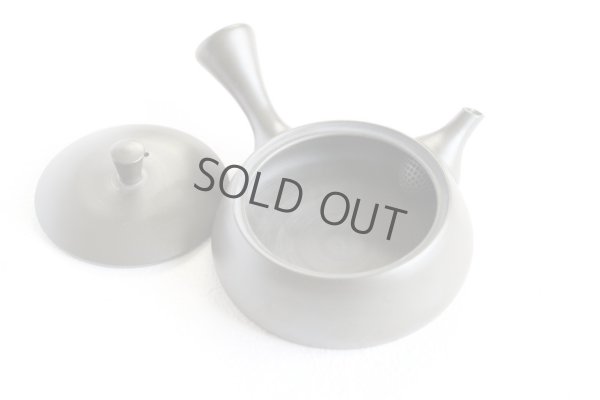 Photo11: Tokoname Kyusu Japanese tea pot flat shape reductional fire Gafu Ito 90ml 