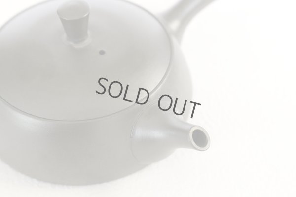 Photo6: Tokoname Kyusu Japanese tea pot flat shape reductional fire Gafu Ito 90ml 