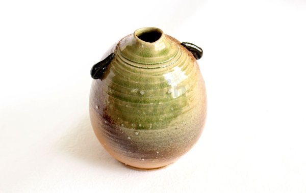 Photo1: Shigaraki pottery Japanese small vase mimi bidoro H 13cm