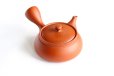 Photo11: Tokoname tea pot kyusu Jinsui Kiwami shudei red biku flat shape small 120ml