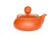 Photo7: Tokoname tea pot kyusu Jinsui Kiwami shudei red biku flat shape small 120ml