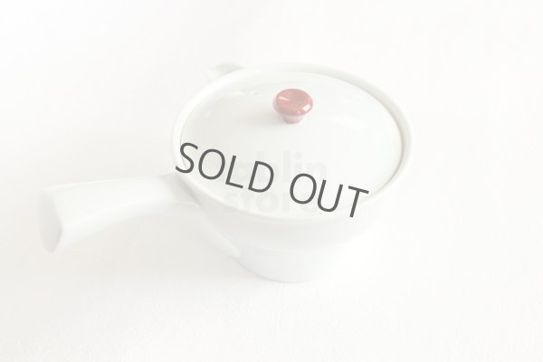 Photo3: Arita imari sd Porcelain Japanese tea pot kyusu white hakuji aka 380ml