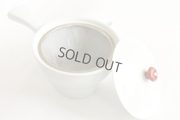 Photo5: Arita imari sd Porcelain Japanese tea pot kyusu white hakuji aka 380ml