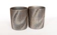 Photo7: Shigaraki wabe Japanese pottery tea cups cross 250ml set of 2