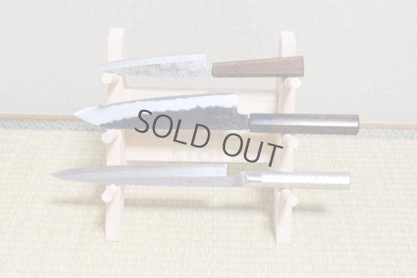 Photo5: Japanese wooden knife stand display holder tower rack for 3 knives