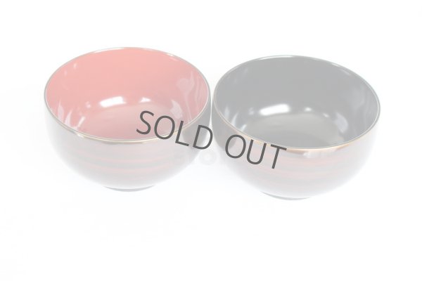 Photo9: Japanese Echizen Urushi lacquer soup bowl wan kohaku D10.9cm set of 2