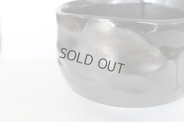 Photo8: Mino Japanese pottery tea ceremony matcha bowl kuro black shining glaze chawan