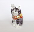 Photo7: Japanese Lucky Cat Kutani Porcelain Maneki Neko yon shiyusai H 14cm 