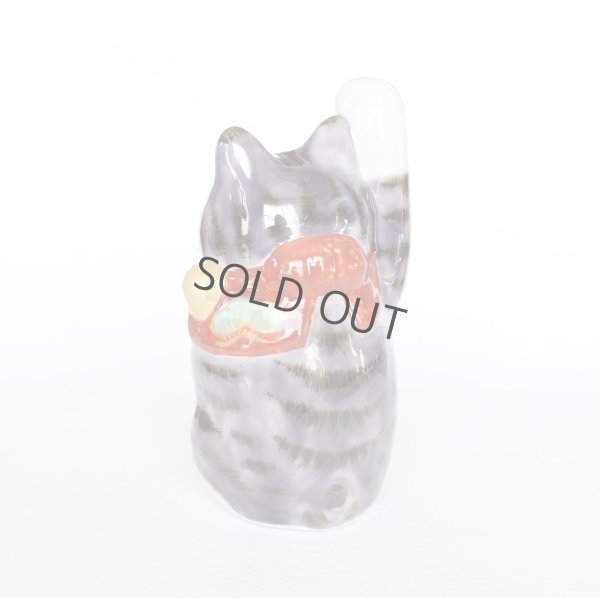 Photo6: Japanese Lucky Cat Kutani Porcelain Maneki Neko yon shiyusai H 14cm 