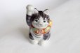 Photo3: Japanese Lucky Cat Kutani Porcelain Maneki Neko yon shiyusai H 14cm 
