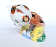 Photo4: Japanese Lucky Cat Kutani Porcelain Maneki Neko fukusuke ojigi H13.5cm