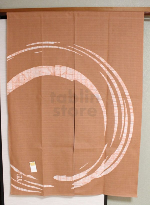 Photo4: Kyoto Noren SB Japanese batik door curtain Maru Round lavender gray 85cm x 120cm