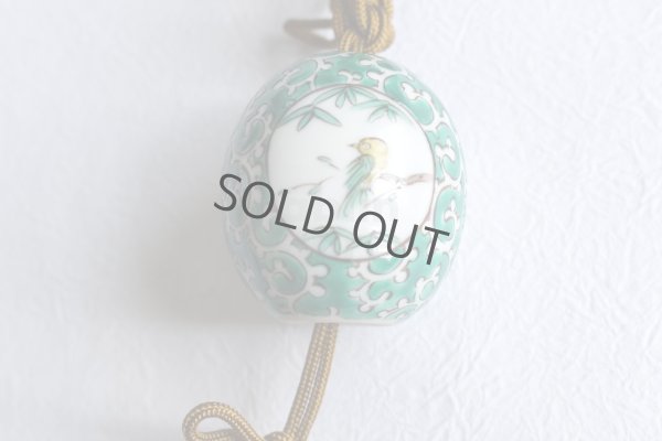 Photo6: Weight for Japanese hanging scroll FUCHIN stone Kutani porcelain kacho karakusa