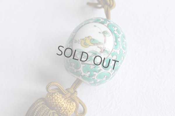 Photo7: Weight for Japanese hanging scroll FUCHIN stone Kutani porcelain kacho karakusa