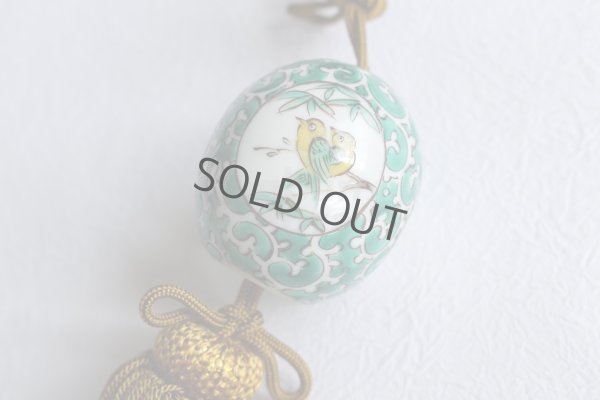 Photo8: Weight for Japanese hanging scroll FUCHIN stone Kutani porcelain kacho karakusa