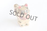 Japanese Lucky Cat Kutani Porcelain Maneki Neko gold  kinnuri H 13.5cm