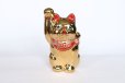 Photo6: Japanese Lucky Cat Kutani Porcelain Maneki Neko gold  kinnuri H 13.5cm