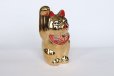 Photo5: Japanese Lucky Cat Kutani Porcelain Maneki Neko gold  kinnuri H 13.5cm