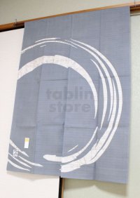 Kyoto Noren SB Japanese batik door curtain Maru Round silver gray 85cm x 120cm