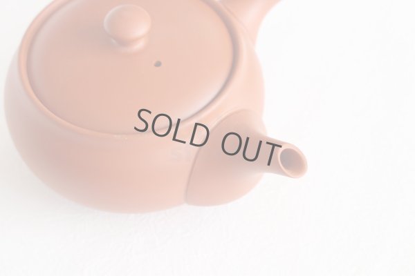 Photo3: Tokoname tea pot kyusu Jinsui Kiwami shudei red fuku hira 270ml