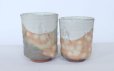 Photo7: Hagi ware kumi yunomi Japanese tea cups pottery akimi Kashun Mukuhara set of 2 (7)