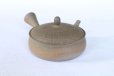 Photo4: Tokoname 2H Japanese tea pot Gyokko pottery tea strainer flat shape yakishime 170ml