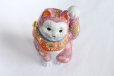 Photo11: Japanese Lucky Cat Kutani Porcelain Maneki Neko rokugo pink mori H 19.5cm 