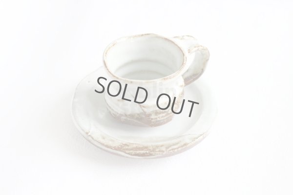 Photo10: Hagi ware Japanese pottery mug coffee tea cup Kashun with saucer 170ml