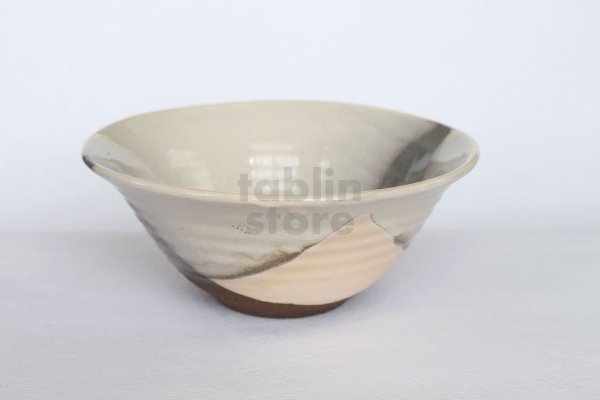 Photo1: Shigaraki pottery Japanese soup noodle rice bowl hakusui D 18cm