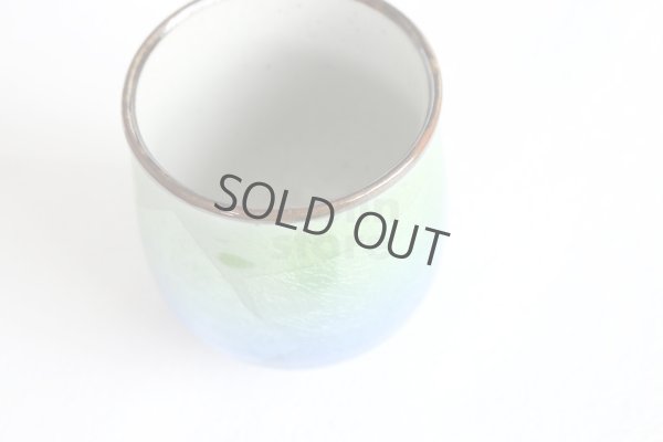 Photo8: Kutani Porcelain Japanese tea cups yon ginsai nishoku (set of 2)