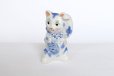 Photo3: Japanese Lucky Cat Kutani Porcelain Maneki Neko sansan sometsuke H 10cm 