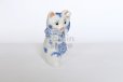 Photo6: Japanese Lucky Cat Kutani Porcelain Maneki Neko sansan sometsuke H 10cm 