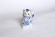 Photo1: Japanese Lucky Cat Kutani Porcelain Maneki Neko sansan sometsuke H 10cm  (1)