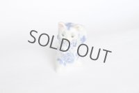 Japanese Lucky Cat Kutani Porcelain Maneki Neko sansan sometsuke H 10cm 