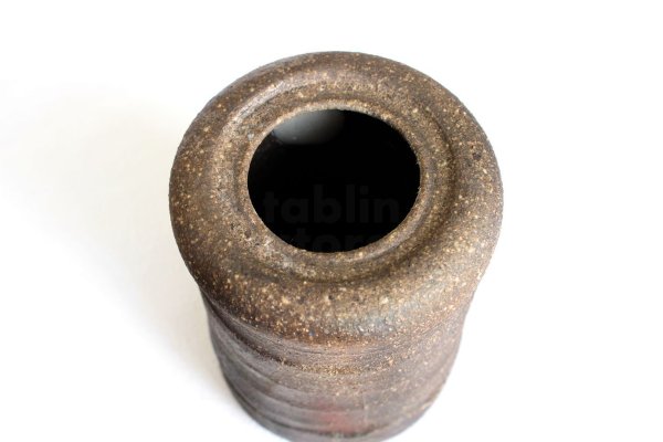 Photo3: Shigaraki pottery MG Japanese wall-hanging vase tabimakura kamahen H13cm