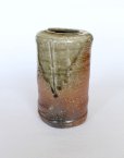 Photo1: Shigaraki pottery MG Japanese wall-hanging vase ko tabimakura H13cm (1)