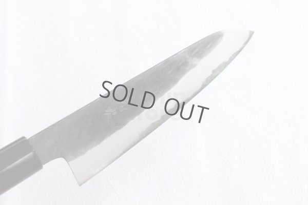 Photo7: Takayuki Iwai Aogami super blue steel Ibuki Kurouchi black finish Gyuto knife 210mm