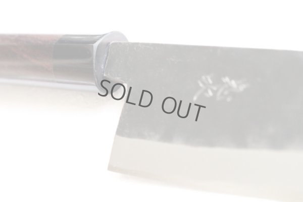 Photo11: Takayuki Iwai white 1 steel Ibuki Kurouchi black Deba D-shape handle 180mm