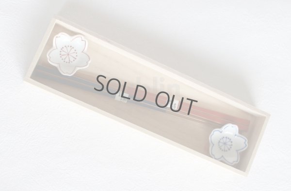 Photo10: Hasami Porcelain Japanese chopsticks & rest Cherry blossoms shape Gift set