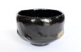 Photo1: Kuro black Raku ware Shoraku Sasaki Jyo Japanese matcha tea bowl chawan with a wooden box (1)
