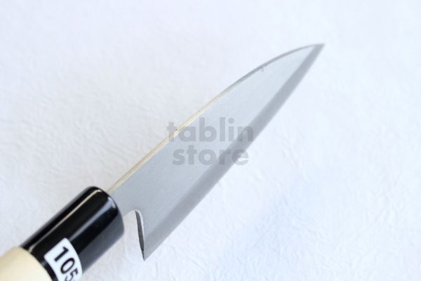 Photo2: Fujiwara Yasuki white-2 steel Japanese Double Edge Deba Knife 105mm