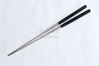 Moribashi Chopsticks Honyaki stainless steel Japanese Sushi Chef's Garnishing Round Black plywood any size