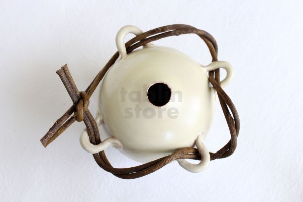 Photo3: Shigaraki Japanese pottery Vase small shirotsuya  H 8.5cm 