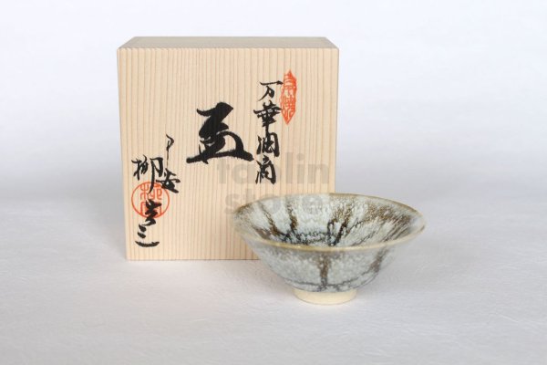 Photo1: Kiyomizu porcelain Japanese sake guinomi mange yuteki sakazuki