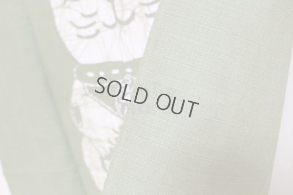 Photo4: Kyoto Noren SB Japanese batik door curtain Maneki LuckyCat ol.green 85cm x 150cm