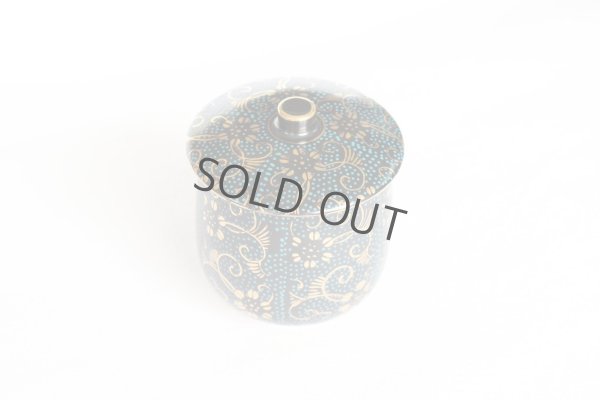 Photo4: Kutani porcelain Futatuki Yunomi blue gold aotibu Japanese tea cup (set of 2)